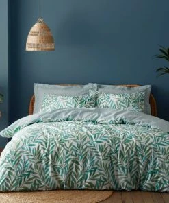 Dunelm Willow Dottie Green Duvet Cover And Pillowcase Set