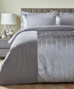 Dunelm Harlow Silver Duvet Cover And Pillowcase Set