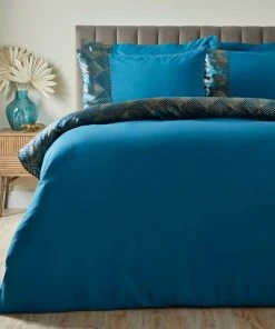 Dunelm Inga Peacock Duvet Cover And Pillowcase Set