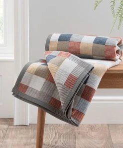 Dunelm Super Soft Mini Squares Throw