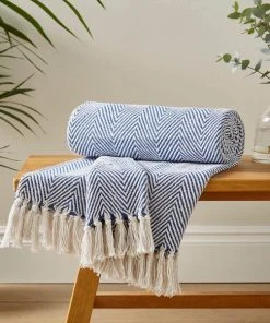 Dunelm Jenson Herringbone 200cm X 200cm Throw