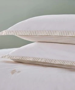 Dorma Bee Embroidery 100% Cotton Oxford Pillowcase Pair