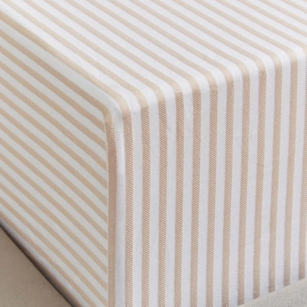 Dorma Bee Collection Woven Stripe 100% Cotton Fitted Sheet 1 Dorma Bee Collection Woven Stripe 100% Cotton Fitted Sheet