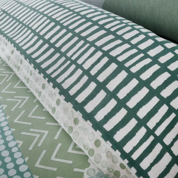 Catherine Lansfield Larsson Geo Green Duvet Cover And Pillowcase Set 3 Catherine Lansfield Larsson Geo Green Duvet Cover And Pillowcase Set - Image 3