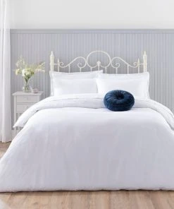 Holly Willoughby Plain White 100% Cotton Duvet Cover And Pillowcase Set