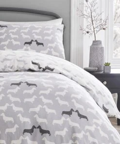 Fusion Snug Dudley Love Grey 100% Brushed Cotton Duvet Cover Set 5 Fusion Snug Dudley Love Grey 100% Brushed Cotton Duvet Cover Set -Dunelm-shop 30759790 alt03