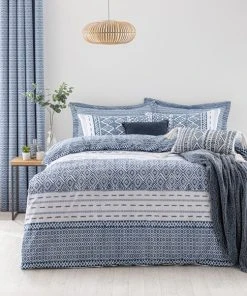 Dunelm Jax Blue Mosaic Duvet Cover And Pillowcase Set
