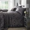 ﻿Laurence Llewelyn-Bowen Tie The Knot Slate Duvet Cover And Pillowcase Set