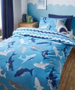Dunelm Sharks Duvet Cover And Pillowcase Set