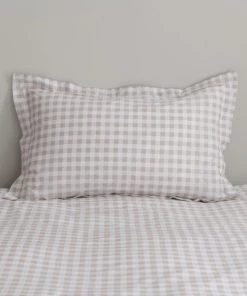 Dunelm Gingham Natural 100% Cotton Oxford Pillowcase