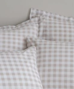 Dunelm Gingham Natural 100% Cotton Duvet Cover And Pillowcase Set -Dunelm-shop 30768739 alt03