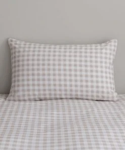 Dunelm Gingham Natural 100% Cotton Duvet Cover And Pillowcase Set -Dunelm-shop 30768739 alt04