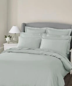 Dorma 300 Thread Count 100% Cotton Sateen Grey Green Duvet Cover