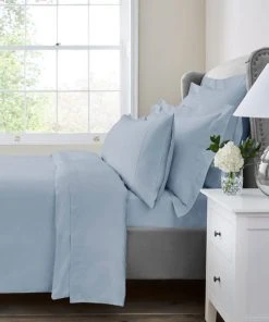 Dorma 300 Thread Count 100% Cotton Sateen Norfolk Blue Duvet Cover -Dunelm-shop 30770622 alt02