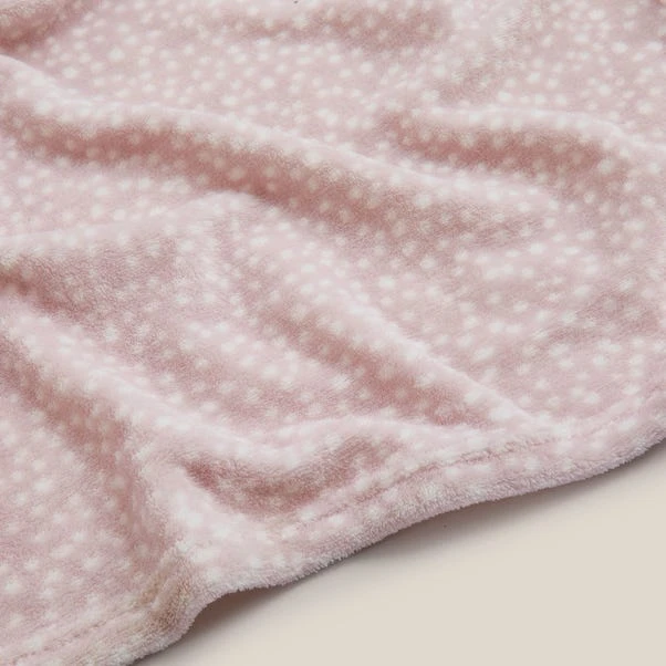 Dunelm Printed Fleece Dottie Lilac 130x160cm 3 Dunelm Printed Fleece Dottie Lilac 130x160cm - Image 3