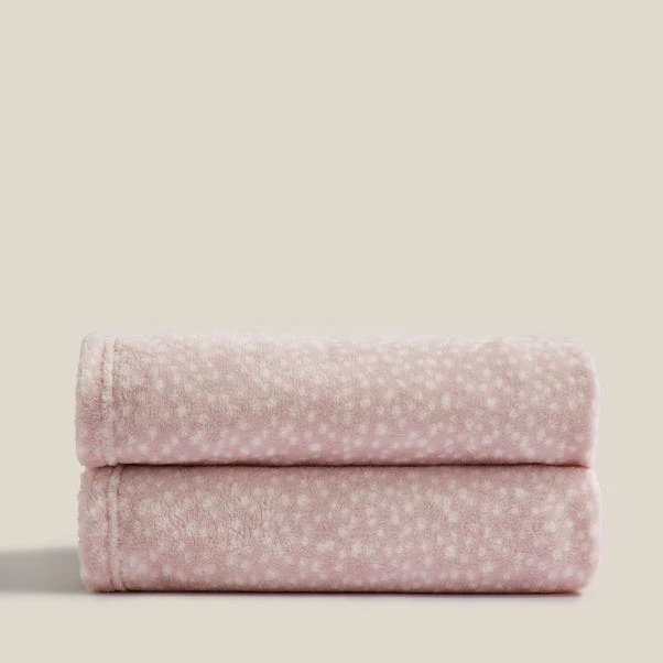 Dunelm Printed Fleece Dottie Lilac 130x160cm 4 Dunelm Printed Fleece Dottie Lilac 130x160cm - Image 4