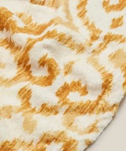 Dunelm Printed Fleece Sitara 130x160cm Throw Old Gold -Dunelm-shop 30771204 alt02
