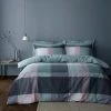 Dunelm Acton Check Teal Duvet Cover And Pillowcase Set