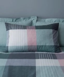 Dunelm Acton Check Teal Duvet Cover And Pillowcase Set -Dunelm-shop 30771501 alt02