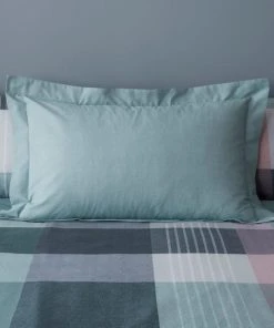 Dunelm Acton Check Teal Duvet Cover And Pillowcase Set -Dunelm-shop 30771501 alt03
