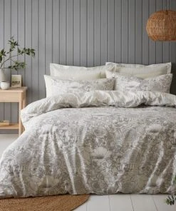 Dunelm Winnie Floral Natural 100% Cotton Duvet Cover And Pillowcase Set