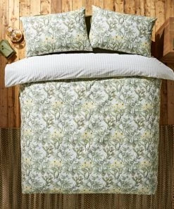 Natural History Museum Meadow Green 100% Cotton Duvet Cover And Pillowcase Set