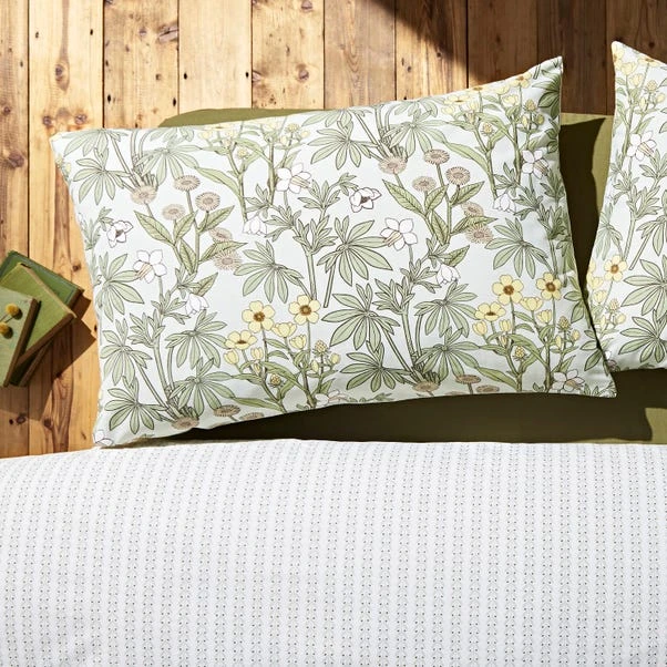 Natural History Museum Meadow Green 100% Cotton Duvet Cover And Pillowcase Set 4 Natural History Museum Meadow Green 100% Cotton Duvet Cover And Pillowcase Set - Image 4