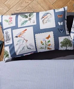 Natural History Museum Woodland Blue 100% Cotton Duvet Cover And Pillowcase Set -Dunelm-shop 30771545 alt04