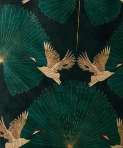 Dunelm Luxe Cranes Emerald Duvet Cover And Pillowcase Set 5 Dunelm Luxe Cranes Emerald Duvet Cover And Pillowcase Set -Dunelm-shop 30771550 alt02