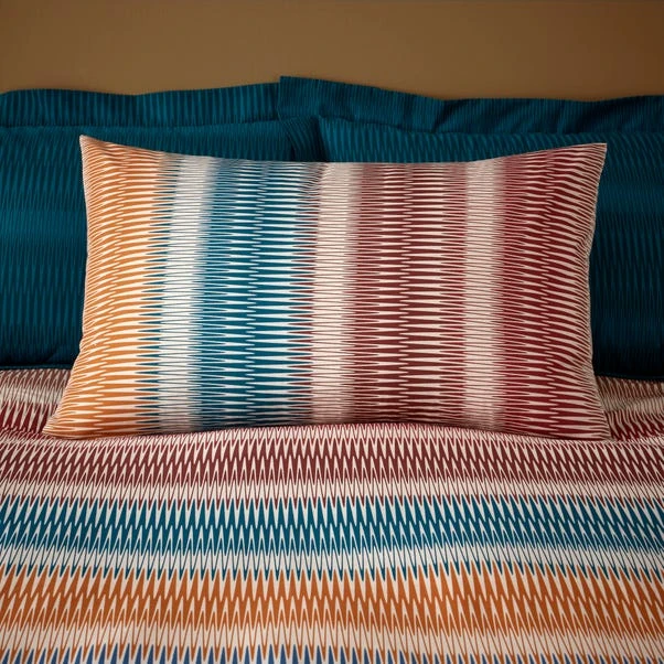 Dunelm Adah Zig Zag Teal Duvet Cover And Pillowcase Set 3 Dunelm Adah Zig Zag Teal Duvet Cover And Pillowcase Set - Image 3