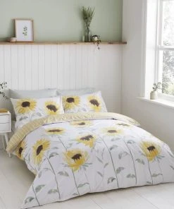 Catherine Lansfield Painted Sunflowers Duvet Cover And Pillowcase Set