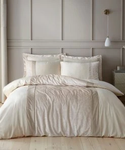 Dunelm Beverley Champagne Duvet Cover And Pillowcase Set