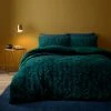 Dunelm Indra Velour Emerald Duvet Cover And Pillowcase Set