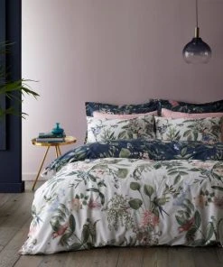 Dunelm Paradise Birds Navy Duvet Cover And Pillowcase Set