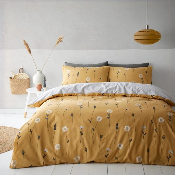 Dunelm Scandi Floral Grey Duvet Cover And Pillowcase Set 2 Dunelm Scandi Floral Grey Duvet Cover And Pillowcase Set - Image 2