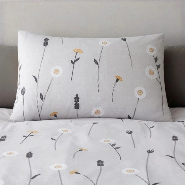 Dunelm Scandi Floral Grey Duvet Cover And Pillowcase Set 4 Dunelm Scandi Floral Grey Duvet Cover And Pillowcase Set - Image 4