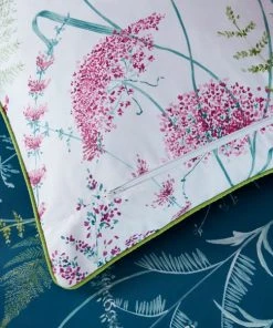 Dorma Winter Garden Teal 100% Cotton Reversible Duvet Cover And Pillowcase Set -Dunelm-shop 30772255 alt05