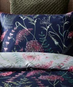 Dorma Winter Garden Navy 100% Cotton Reversible Duvet Cover And Pillowcase Set -Dunelm-shop 30772808 alt05