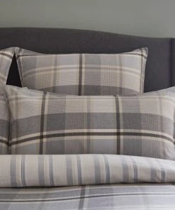 Dorma Heritage Check 100% Brushed Cotton Continental Pillowcase Set