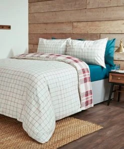 Dunelm Piper Red Check 100% Brushed Cotton Duvet Cover And Pillowcase Set 7 Dunelm Piper Red Check 100% Brushed Cotton Duvet Cover And Pillowcase Set -Dunelm-shop 30780522 alt03