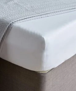 Hotel Plain White Cotton TENCEL™ 28cm Fitted Sheet