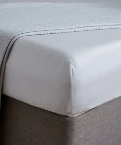 Hotel Plain Silver Cotton TENCEL™ 28cm Fitted Sheet