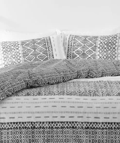 Dunelm Jax Global Black 100% Cotton Duvet Cover And Pillowcase Set -Dunelm-shop 30782192 alt02