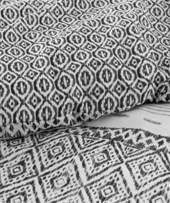 Dunelm Jax Global Black 100% Cotton Duvet Cover And Pillowcase Set -Dunelm-shop 30782192 alt03