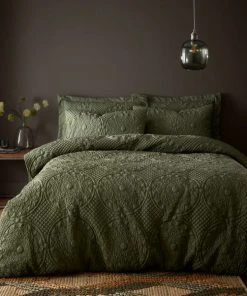 Dunelm-shop 30 Dunelm Mandalay Olive Duvet Cover And Pillowcase Set