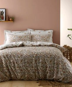 Dunelm Louella Floral Terracotta Duvet Cover And Pillowcase Set