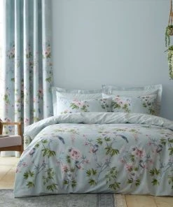 Dunelm Chinoiserie Bird Seafoam Duvet Cover And Pillowcase Set