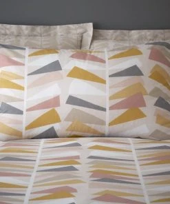 Dunelm Axel Leaf Ochre Duvet Cover And Pillowcase Set -Dunelm-shop 30801127 alt02