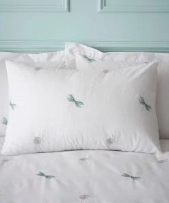 Dunelm Dragonflies Embroidery Seafoam Duvet Cover And Pillowcase Set -Dunelm-shop 30801142 alt02