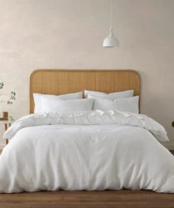 Dunelm Rowan Linen White Duvet Cover And Pillowcase Set